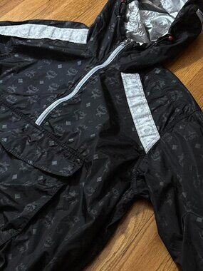 MCM Monogram Black and Silver Windbreaker Sz Small